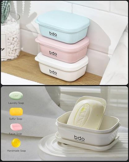 PEISAINOX Travel Soap Case, Leakproof Soap Container with Lid, Portable Bar Soap Holder for Traveling, Soap Dishe for Bathroom, Shower, Gym, School, Camping, Vacation, Outdoor (Pink)