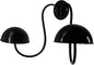 Owlgift Modern Metal Wall Mounted Entryway Retail Hat Rack/Wig Display Stand w/ 2 Circular Hat Hooks, Black