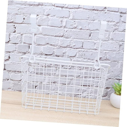 SOLUSTRE Cabinet Storage Basket Organizer for Door Hanging Space-saving Rack for Kitchen Bathroom to Install and Remove Ventilated Design White