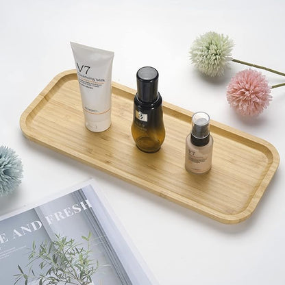 Bamboo Vanity Tray, Bathroom Counter Tray, Toilet Tank Top Tray for Organizing and Decor Display, 14.2 x 6 x 0.8 inch
