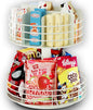 Snack Organizer - Versatile Snack Storage 2 Tier Lazy Susan with Convenient Grab-and-Go Design, Metal Snack Holder for Home, Office, Breakroom, 12.13" L x 12.13" W x 12.56" H (Matte White)