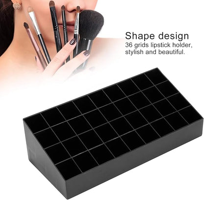 Lipstick Holder Organizer, 36 Grids Lipstick Makeup Organizer Lipstick Case Display Stand Makeup Organizer Storage Box(Black)
