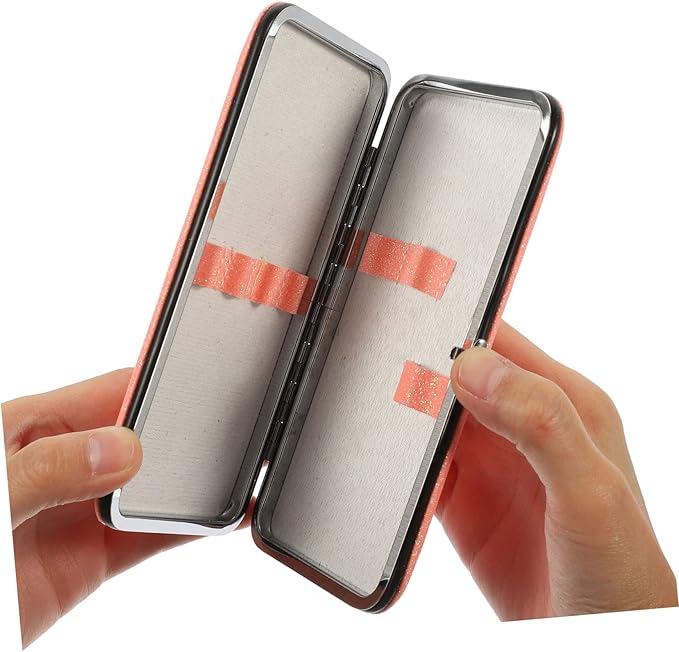 Eyelash Tweezers Case 6.10X3.14X0.59In Portable Magnetic Closure Storage Box Organizer for Eyelash Tweezers and Makeup Accessories