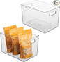iDesign Storage Bins with Handles - Organizer Bins for Kitchen, Pantry, Bathroom, or Home Office - Set of 2 - Clear
