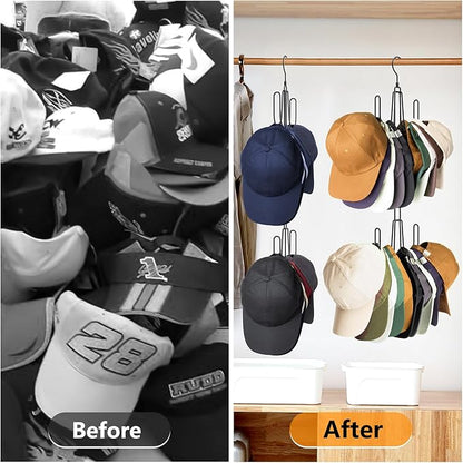 NANATI Hat Hangers for Closet, Stainless Steel Hat Organizer, Hat Racks for Baseball Caps, Cap Organizer for Baseball Caps, 1 Pack