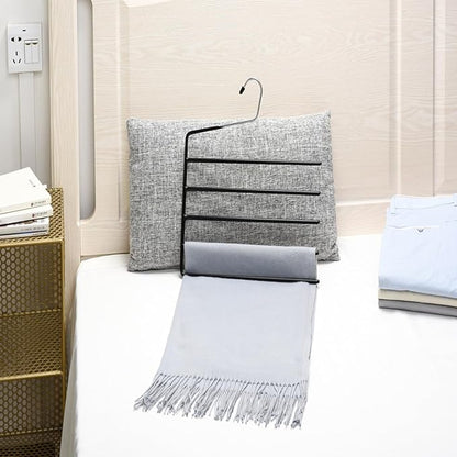 3Pcs 13x14 Inch Pants Hangers 5 Tier High Manganese Steel Space Saving Hangers with PVC Wrap E-Shaped for Tie Belt Scarf