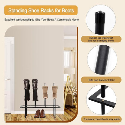 Boot Rack Shoe Cabinet Metal Shoe Rack for Closet Shoe Organizer for Closet for 4 Pairs Free Standing Shoe Racks Shoe Cabinet Storage for Entryway Bedroom, Patio Outdoor, Hallway large Boot Tray