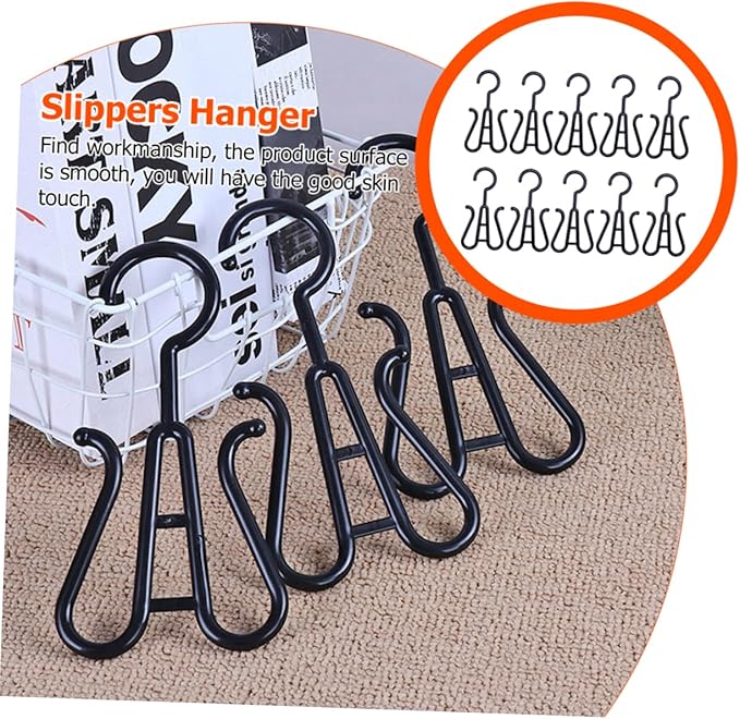 Happyyami 10pcs Sturdy Plastic Shoes Drying Racks Double Hook Shoes Hanger Boot Hangers for Home Travel Hanging Organizer