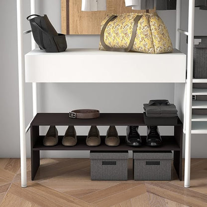 Giantex 3-in-1 Vertical Shoe Rack, 6-Tier Free Standing Shoe Storage Organizer w/Stackable Design for 18 Pairs, 31 Inch Wide Wood Shoe Shelf for Closet, Entryway, Living Room, Office (2, Walnut)