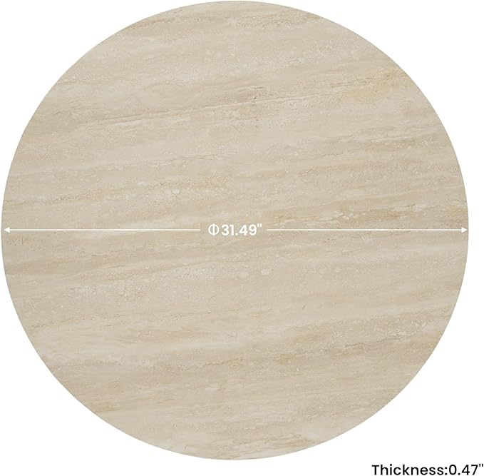 31.5" Sintered Stone Lazy Susan for Table Top- Extra Large Round Lazy Susan Organizer - Kitchen Revolution for Countertop(Yellow Cave Stone)