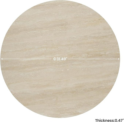 31.5" Sintered Stone Lazy Susan for Table Top- Extra Large Round Lazy Susan Organizer - Kitchen Revolution for Countertop(Yellow Cave Stone)