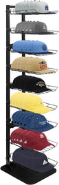 Hat Display 9 Tier, Hat Rack Stand Up to 70 Caps, Metal Hat Stands for Multiple Hats, Commercial Retail Hats Display, Black