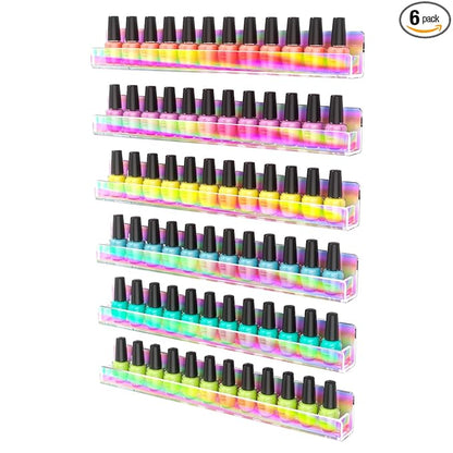 FEMELI Nail Polish Wall Rack (Iridescent, 15 inch)