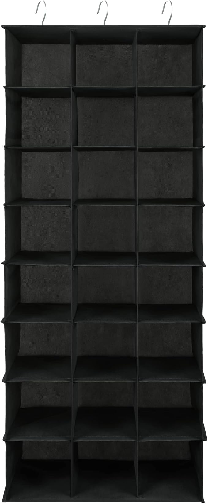 Libeder 24 Section Hanging Shoe Organizer for Closet, Hanging Closet Organizers with 6 Side Mesh Pockets, Shoe Storage Hanging Shoe Rack, Space Saving Shoe Holder, Black