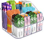 Drink Packet Organizer, Powdered Drink Mix,Powder Packet,Acrylic Water Flavor Packet Organization Container with Removable Dividers for Storage Bins for Kitchen Cabinet, Pantry,Office