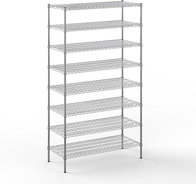 21" Deep x 48" Wide x 86" Height Wire Shelving Kit | 8-Tier | NSF Commercial Storage Rack Unit