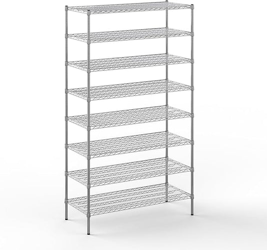 21" Deep x 48" Wide x 86" Height Wire Shelving Kit | 8-Tier | NSF Commercial Storage Rack Unit