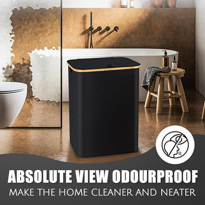 Hampers for Laundry Basket with Lid, 160L Extra Large 3 Section Clothes Divided Organizer for Bedroom, Laundry Room, Dirty Clothing Hamper, Black