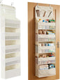 Over the Door Organizer, Door Storage Organizer with Large Capacity Pockets, Hanging Shelves for Bedroom, Closet, Dorm, Pantry (Beige, 6-Tier)