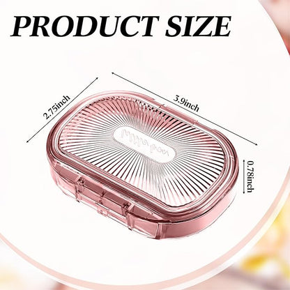 Kigley 4 Pcs Hair Tie Container Small Portable Travel Cotton Swab Holder Flosser Dispenser with Lid Plastic Box Storage Containers for Small Items, 3.94 x 2.76 Inch (Pink)