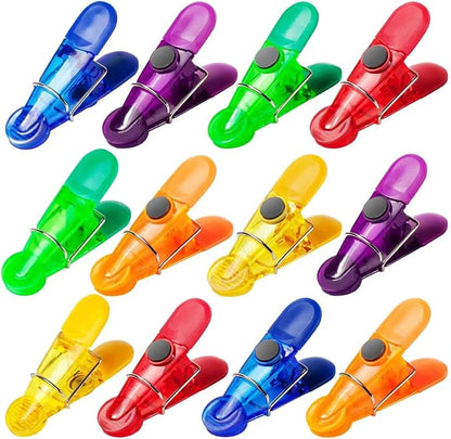 12 Pack Chip Bag Clips, Foods Snacks Bag Clamps Sealing Bar, Refrigerator Magnet Clips for Kitchen Use