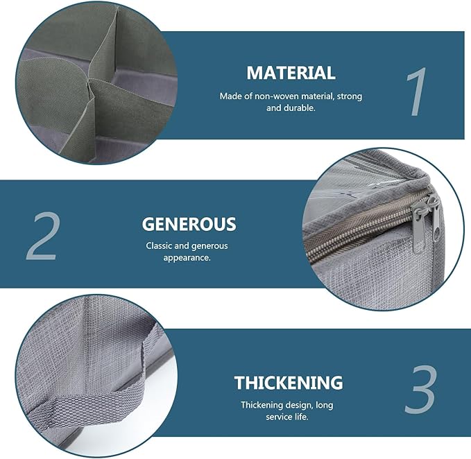 Foldable under Bed Shoe Storage Box Large Capacity Non-Woven Fabric Zipper Organizer for Home Closet Shoes Storage