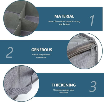 Foldable under Bed Shoe Storage Box Large Capacity Non-Woven Fabric Zipper Organizer for Home Closet Shoes Storage
