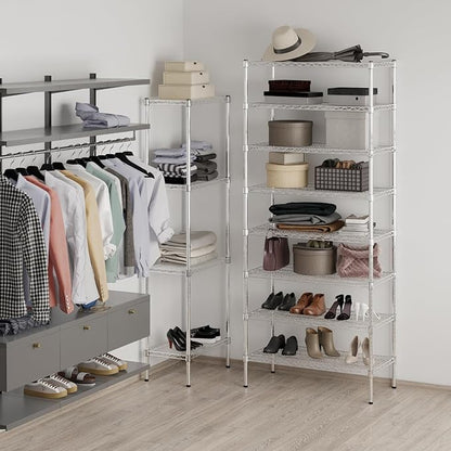 18" Deep x 36" Wide x 86" Height Wire Shelving Kit | 8-Tier | NSF Commercial Storage Rack Unit