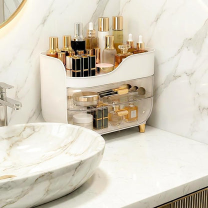 Makeup Organizer for Vanity with Large Smooth Drawers Extra Large Skincare Organizer for Bathroom Countertop and Dresser, Crystal Clear Cosmetic Storage Display Case for Beauty Products