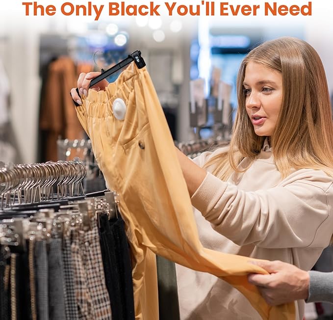 HOUSE DAY Pants & Skirt Hangers - 100 Pack Pants Hangers with Non-Slip Big Clips - Closet Hanger for Shorts, Shirts, Jeans, Slacks, Clothes, Clothing - Durable, Slim & Space Saving (Black 10 Inch)