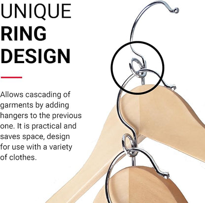Proman Products - Kascade Hangers, Space Saving Hangers, Customize Your Closet Organization (Natural Color, 50-Pack)