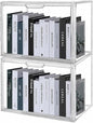 2-Pack Clear Book Storage Organizer Box, Stackable Acrylic Display Case with Magnetic Door, Portable Bookcase Containers for Comics, Handbags, Toys and Shoes, 14.2" x 10.6" x 8.7"