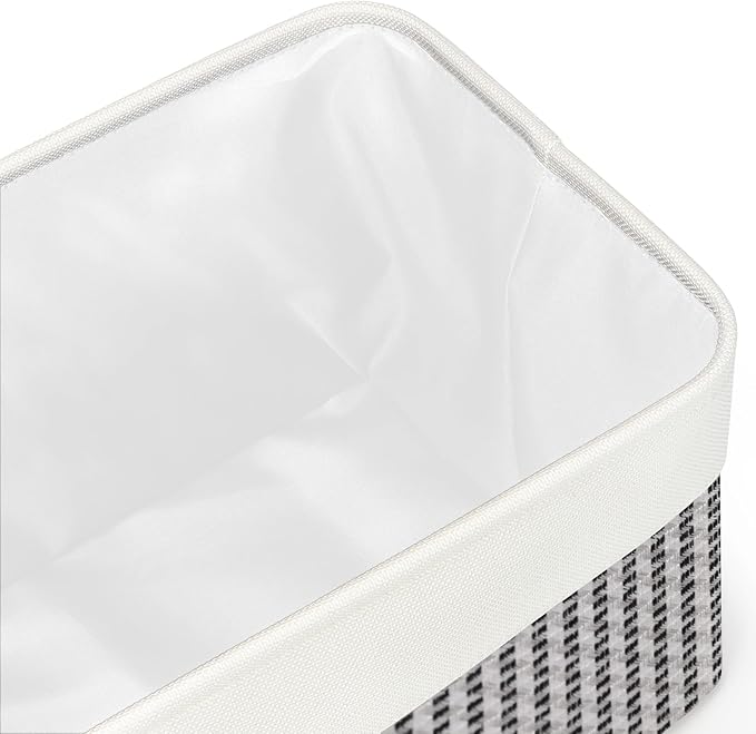 Foldable Storage Bin Collapsible Fabric Storage Basket Cube with Durable Handles Closet Organizer Bins for Organizing Shelves Drawers, Set of 3, 15" x 10" x 9.5", Houndstooth