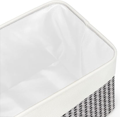 Foldable Storage Bin Collapsible Fabric Storage Basket Cube with Durable Handles Closet Organizer Bins for Organizing Shelves Drawers, Set of 3, 15" x 10" x 9.5", Houndstooth