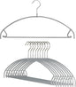 Mawa by Reston Lloyd Euro Ultra Light/Thin Series, Non-Slip Space Saving Clothes Hanger with Bar & Hook for Pants and Skirts, Style 42/PTU, Set of 10, Silver