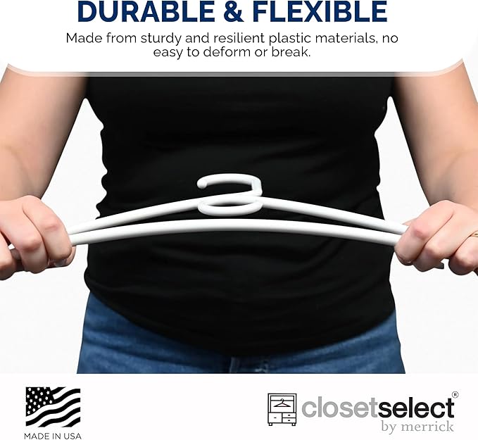 Super Heavy Duty Plastic Hangers, Made in USA, White Super Heavy Weight Hanger, 24 Pack