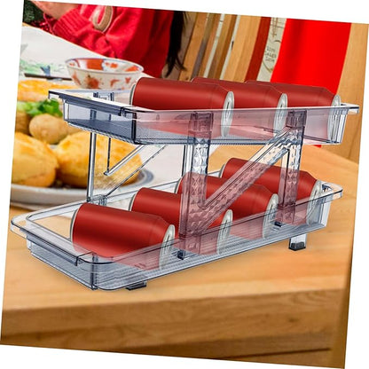 LABRIMP Double Tier Fridge Can Organizer Beverage Dispenser for Beer Wine and Soda for Home and Kitchen Storage