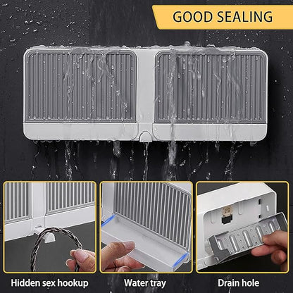 Soap Holder with Hooks, 2-in-1 Wall Mounted Soap Dish, No Drilling Soap Bar Holder with Self Draining to Keep Soap Bars Dry, Suit for Shower, Bathroom and Kitchen(Gray)