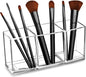 Clear Makeup Brush Organizer, Premium Acrylic Makeup Brush Holder Organizer 3 Compartments, Makeup Brush Display Holder Cosmetic Storage