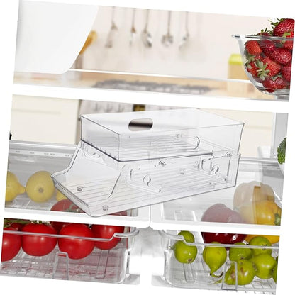 IMIKEYA Double Layer Rolling Soda Can Dispenser Adjustable Drink Organizer for Refrigerator Convenient Beverage Holder Kitchen Storage Solution
