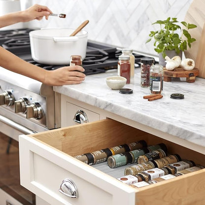 YouCopia SpiceLiner Spice Rack Drawer Organizer (Universal Fit 10’ Roll),Gray