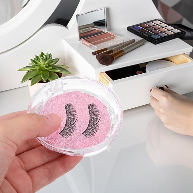 Beavorty 3 Pcs Empty Eyelash Case Holder Container Storage Organizer for False Lashes - Crystal Plastic Travel Individual Lashes Holder - Paper