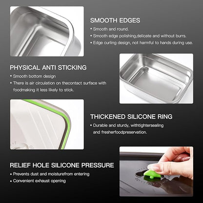 GIUOIDUO 10-Piece Stainless Steel Food Storage Container Set with Airtight Lids - Durable, Eco-Friendly Kitchen Organizers for Freshness & Convenience，Pantry, Dishwasher Safe (Various Sizes)