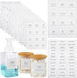 204pcs Waterproof Minimalist Style Bathroom Labels for Organizing Bathroom Storage Bins Containers and Jars to Stick for Glass or Plastic Spray Bottle and Metal