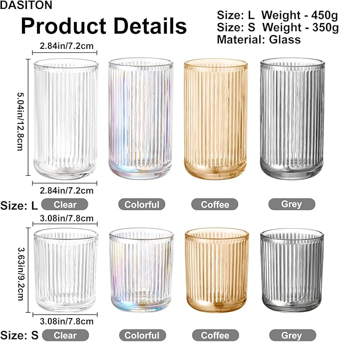 DASITON Makeup Brush Holder Organizer, Crystal Glass Makeup Brushes Storage Holder, Vintage Make Up Brush Cup for Vanity, Pen Pencil Holder for Desk, Toothbrush Holders for Bathroom (Grey SL)