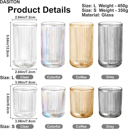 DASITON Makeup Brush Holder Organizer, Crystal Glass Makeup Brushes Storage Holder, Vintage Make Up Brush Cup for Vanity, Pen Pencil Holder for Desk, Toothbrush Holders for Bathroom (Grey SL)
