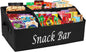 Snack Organizer for Countertop, Fabric Snack Bar Station with Handles, 6 Compartment Container, Black 【Patent Pending】
