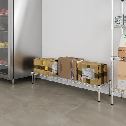 14" Deep x 54" Wide x 8" Height 1-Tier Wire Shelving Kit | NSF Commercial Storage Rack Unit