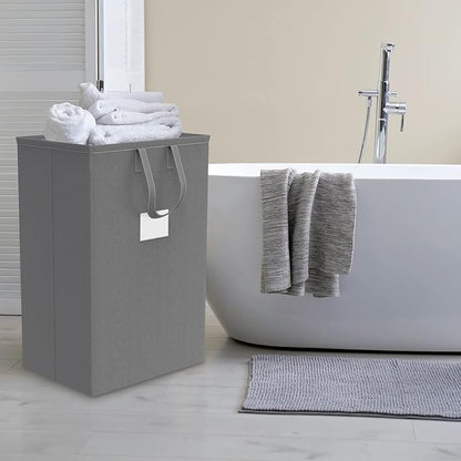 75L Large Laundry Hamper with Handles, Dirty Clothes Hamper for Bedroom Waterproof, Freestanding Tall Laundry Basket Waterproof, Hamper for Bedroom, Bathroom, Dorm, Toys Storage(Grey）