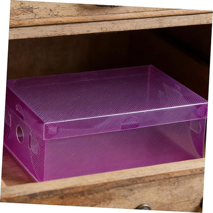 Healifty Shoe Storage Box Sturdy Plastic Foldable Storage Bin Stacked Shoe Boxes Easy to Use